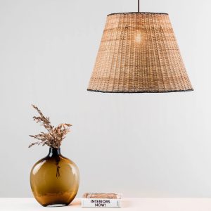 Sumba Black/rattan pendant lamp